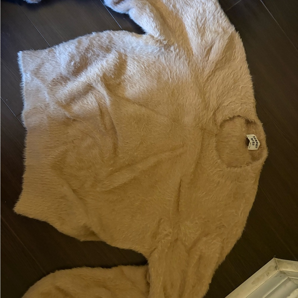 Sunday Best Fuzzy Tan Sweater